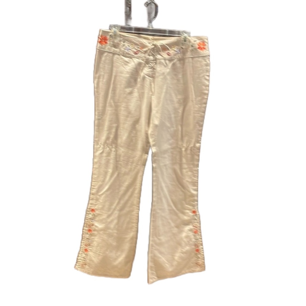 Gypsy jeans tan embroidered pants  size 9/10
